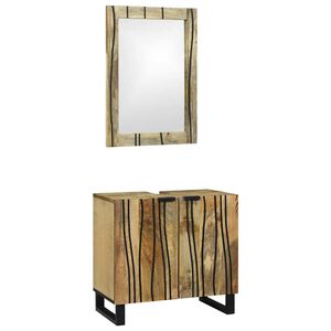 vidaXL Vannitoa m&ouml;&ouml;bleset riiuliga ladustamisega 2 pcs Pruun Tehispuit