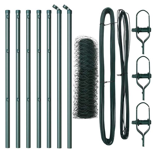 vidaXL Aiapost Roheline 10 x 0,8 m (36 mm v&otilde;rgu) Terased ja PVC