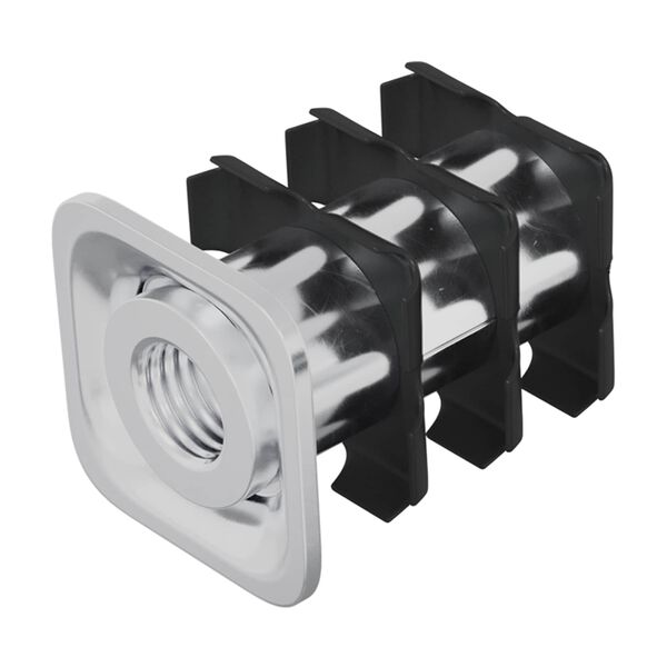 vidaXL Keermega toru sisestus 12 pcs Must ja h&otilde;bedane Tsinkteras