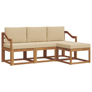vidaXL V&auml;li diivanikomplekt padjaga 4 pcs Looduslik ja beež