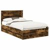 vidaXL Voodi raam sahtliga Suitsetatud tamm 120 x 190 cm Inseneripuit