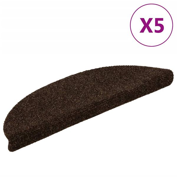 vidaXL isekleepuvad trepimatid 5 tk 56 x 17 x 3 cm pruunid poolringikujulised