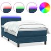 vidaXL kontinentaalvoodi madrats ja LED Tumesinine 100x220 cm samet