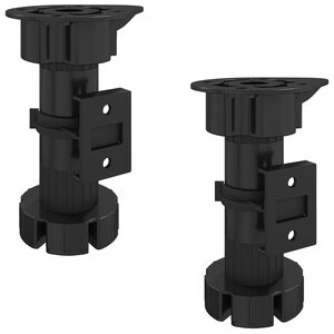 vidaXL M&ouml;&ouml;blijalad Reguleeritav 2 pcs Must 46 x 46 x 128 mm PP