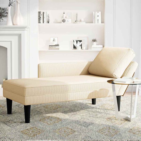vidaXL Chaise Lounge padjakreemiga velvetist kangaga