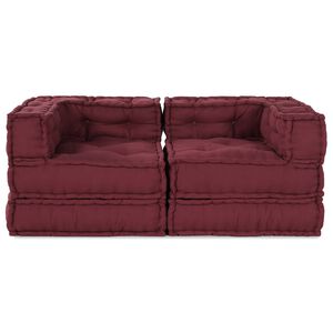 vidaXL Mooduldiivan 2 pcs Bordeaux 140 x 70 x 56 cm kangas