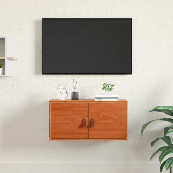 vidaXL Seinekapp riiuliga uksega Vahapruun 60 x 30 x 30 cm Tahke m&auml;nd