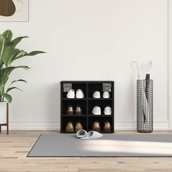 vidaXL Kinga kapp riiuliga Must tamm 52 x 30 x 50,5 cm Tehispuit