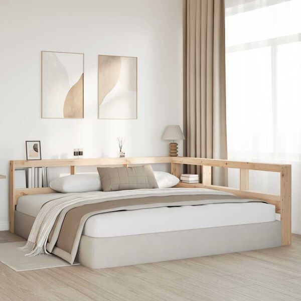 vidaXL raamatukapi peatsi L-kujuline, 180 cm, m&auml;nnipuit