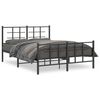vidaXL metallist voodiraam peatsi ja jalutsiga, must, 140x190 cm