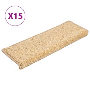 vidaXL trepimatid 15 tk 65 x 21 x 4 cm kreemjad ristk&uuml;likukujulised servad