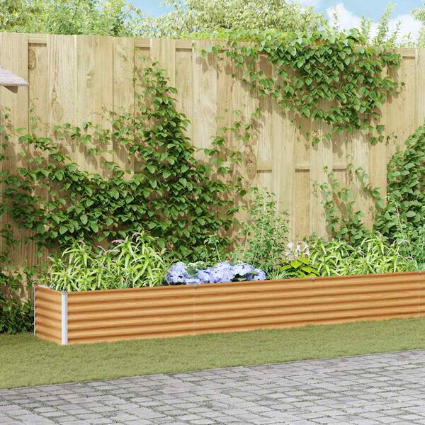 vidaXL K&otilde;rgendatud aia taimelava Helepruun 970 x 50 x 36 cm Tsinkteras