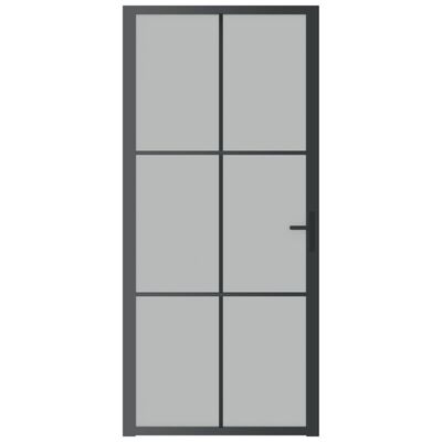 vidaXL siseuks, 93 x 201,5 cm, must, matt klaas ja alumiinium