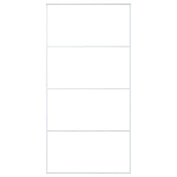 vidaXL liuguks, matt ESG-klaas ja alumiinium, 102,5 x205 cm, valge