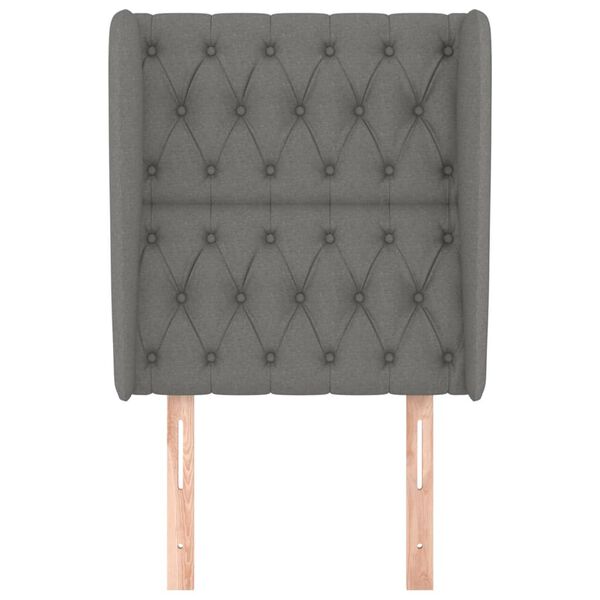 vidaXL voodipeats servadega, tumehall, 83x23x118/88 cm, kangas