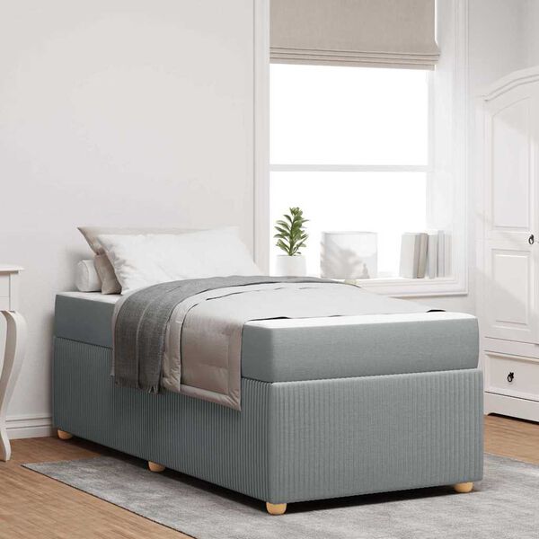 vidaXL Voodi raam madratsiga Helehall 100 x 200 cm kangas