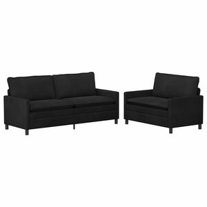 vidaXL Diivanikomplekt 2 pcs Must Samet