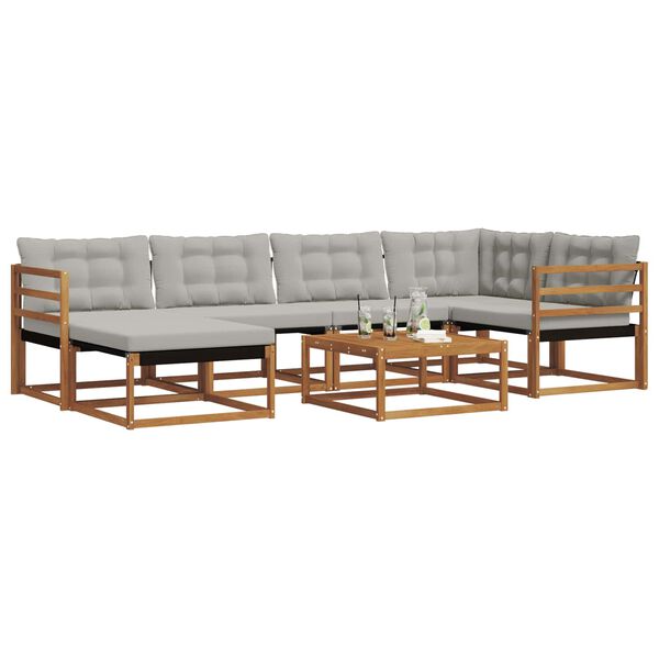 vidaXL V&auml;li diivanikomplekt padjaga 7 pcs Looduslik ja Hele Hall