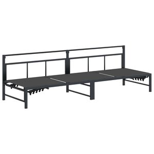 vidaXL Lamamistool Must 200 x 62 x 59,5 cm Tekstileen