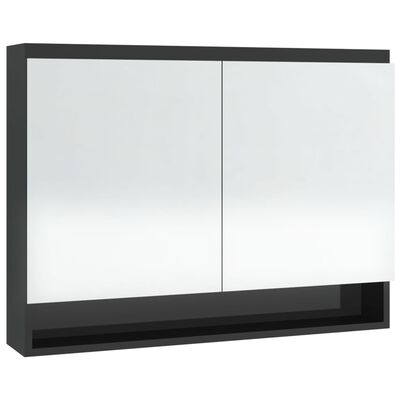 vidaXL vannitoa peegelkapp, 80 x 15 x 60 cm, MDF, säravmust