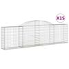vidaXL kaarekujulised gabioonkorvid 15 tk, 300x30x80/100 cm, raud
