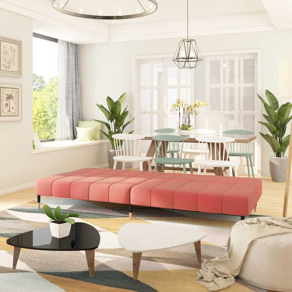 vidaXL 2-kohaline diivanvoodi, roosa, samet