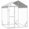vidaXL katusega koeraaedik, h&otilde;bedane, 2x2x2,5 m, tsingitud teras