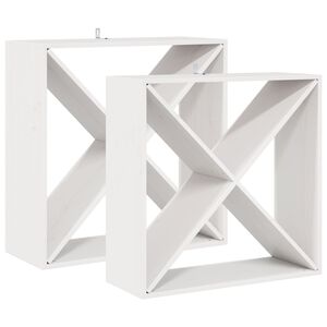 vidaXL Veepudeli Riiul 2 pcs Valge 62 x 25 x 62 cm Tahke m&auml;nd