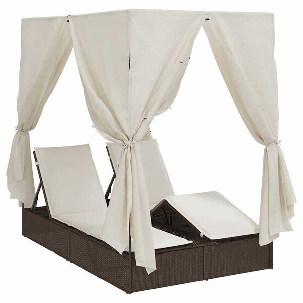 vidaXL Kaheistmeline p&auml;ikeselounge muredega Pruun 205 x 129 x 200 cm