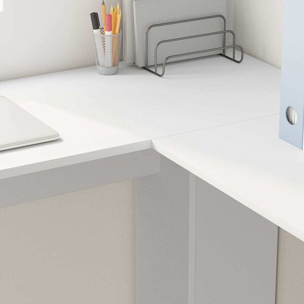 vidaXL Nurgalaud koos panipaigaga Valge 140 x 113.5 x 75 cm Tehispuit