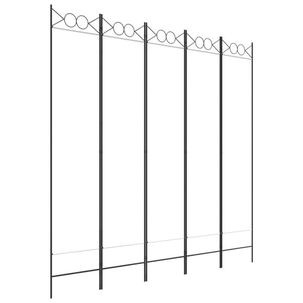 vidaXL 5 paneeliga ruumijagaja, valge, 200 x 200 cm, kangas