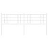 vidaXL metallist voodipeats, valge, 193 cm