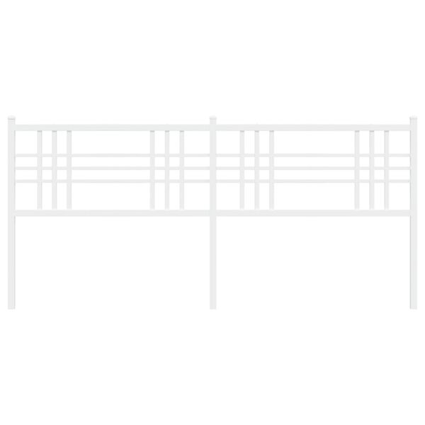 vidaXL metallist voodipeats, valge, 193 cm