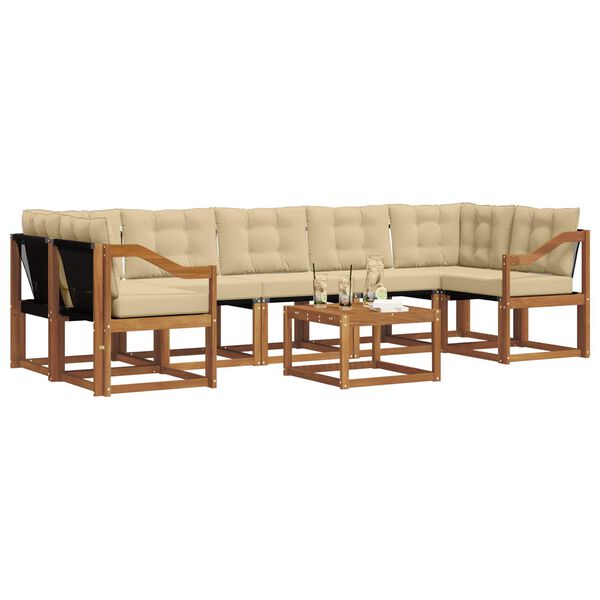 vidaXL V&auml;li diivanikomplekt padjaga 8 pcs Looduslik ja beež