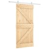 vidaXL Libisev uks Looduslik ja Valge 95 x 210 cm Tahke m&auml;nnipuit