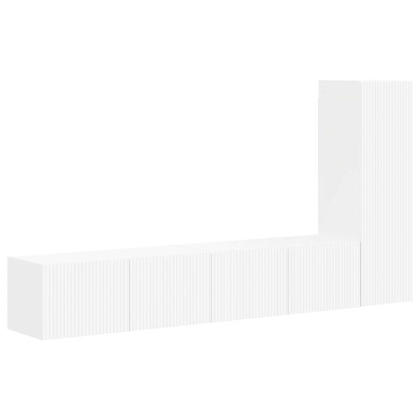 vidaXL Telerikapi komplekt Seinale kinnitatav 2 pcs Valge Tehispuit