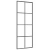 vidaXL lükanduks must 76x205 cm ESG klaas ja alumiinium