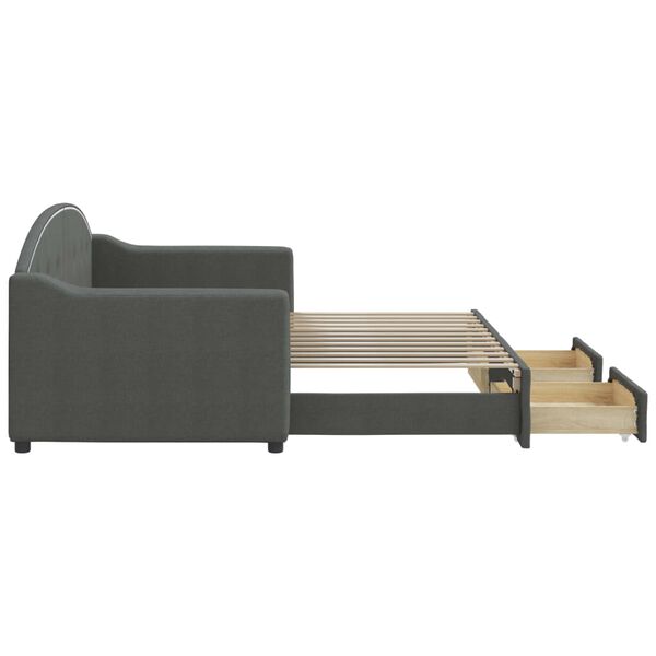 vidaXL diivanvoodi väljatõmmatava osaga, tumehall, 80x200 cm kangas