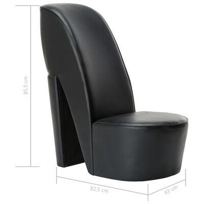 vidaXL kõrge kontsa kujuga tool, must, kunstnahk