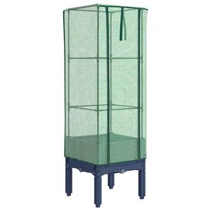 vidaXL taimekast kasvuhoonekattega, rotangi v&auml;limus, 40 x 40 x 140 cm