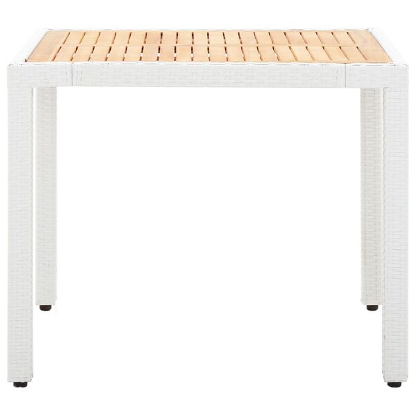 vidaXL 5-osaline aiamööblikomplekt, polürotang, valge