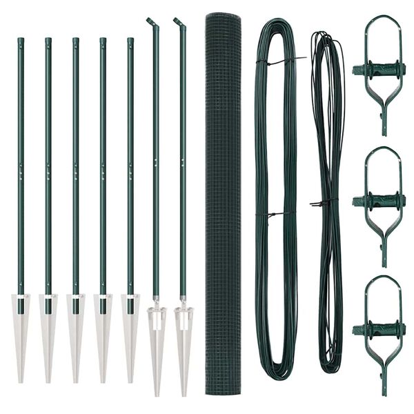 vidaXL Aed koos postidega Roheline 1.5 x 10 m Teras