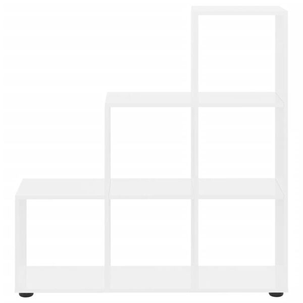 vidaXL trepi raamaturiiul, k&otilde;rgl&auml;ikega valge, 107 cm, tehispuit