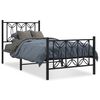 vidaXL metallist voodiraam peatsi ja jalutsiga, must, 75 x 190 cm