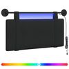 vidaXL Rippuv voodipeats LED-valgustusega Must kangas
