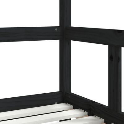 vidaXL lastevoodi raam, must, 70 x 140 cm, männipuit