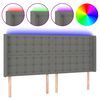 vidaXL LED-voodipeats, tumehall, 163x16x118/128 cm, kangas