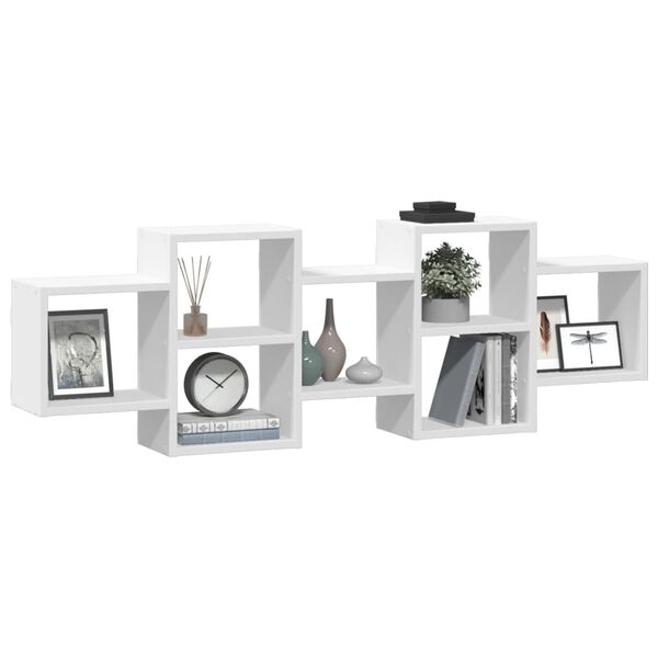 vidaXL seinariiul, valge, 129x18x42 cm, tehispuit