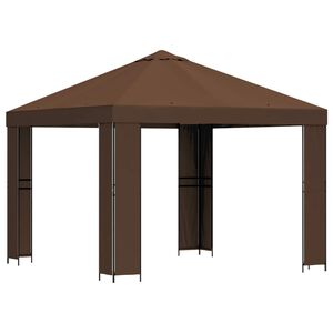 vidaXL Paviljon 3 x 3 m Pruun Pol&uuml;ester ja teras 190 gsm