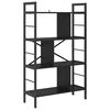 vidaXL Raamatukapp 7 tasandit 75 x 30 x 123,5 cm Tehispuit Must tamm